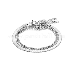 Stylish Stainless Steel Triple-layer Bracelets&nbsp;HN0595-1