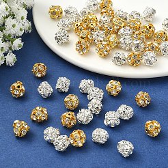 60Pcs 2 Styles Brass Rhinestone Beads&nbsp;KK-YW0004-26