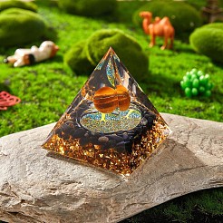 Natural Black Stone Crystal Pyramid Decorations&nbsp;JX072A
