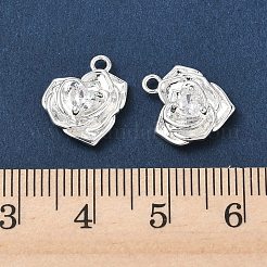 Valentine's Day Brass Micro Pave Cubic Zirconia Charms&nbsp;KK-P355-15S-01