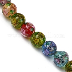 Handmade Glod Sand Lampwork Beads Strands&nbsp;LAMP-B028-03H-10mm