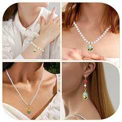 5Pcs Brass Enamel Pendants&nbsp;KK-SZ0002-58B