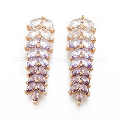 Brass Pave Cubic Zirconia Pendants&nbsp;KK-N232-519