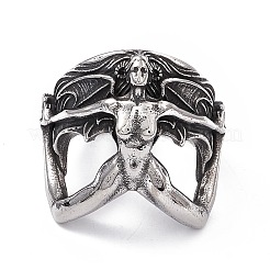 Gothic 304 Stainless Steel Finger Ring&nbsp;RJEW-F137-06AS