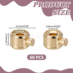 60Pcs Brass Crimp Beads&nbsp;KK-HY0004-19