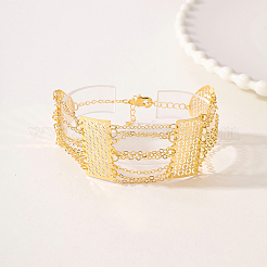 Hollow Brass Flat Round Wide Link Bracelets for Women&nbsp;ZY6006