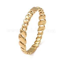 304 Stainless Steel Hollow Twisted Chain Open Hinged Cuff Bangles&nbsp;SA-CBA7A40-05G