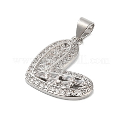 Rack Plating Brass & Clear Cubic Zirconia Pendants&nbsp;KK-S372-28P