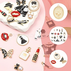 19Pcs 19 Styles Alloy Enamel Charms&nbsp;ENAM-YW0008-62
