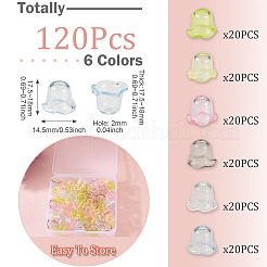 120Pcs 6 Colors Transparent Acrylic Bead Caps&nbsp;TACR-TA0001-75