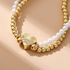 Brass Multi-strand Bracelets&nbsp;BJEW-M056-03G