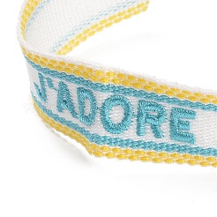 Word J'ADORE Polycotton(Polyester Cotton) Braided Bracelet with Tassel Charm&nbsp;LS-BJEW-F429-01