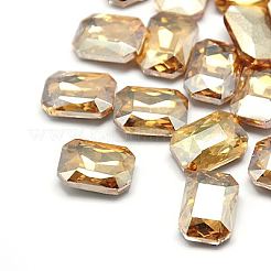 Glass Pointed Back Rhinestone Cabochons&nbsp;RGLA-A017-10x14mm-M