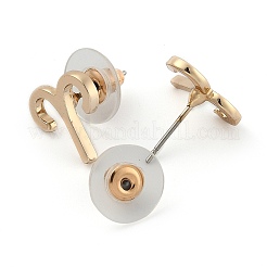 12 Constellation/Zodiac Sign Alloy Stud Earrings&nbsp;EJEW-B025-01G-G