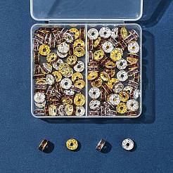 120Pcs 2 Colors Brass Rhinestone Spacer Beads&nbsp;RB-FS0001-05A