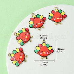 10Pcs 5 Style Cute Printed Alloy Pendants&nbsp;ENAM-YW0003-46B