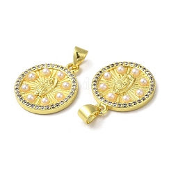 Rack Plating Brass Cubic Zirconia Pendants&nbsp;KK-Q771-02G