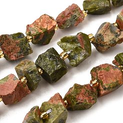 Raw Rough Natural Unakite Beads Strands&nbsp;G-Z087-A11