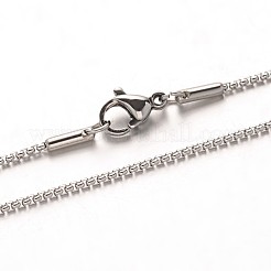 304 Stainless Steel Box Chain Necklaces&nbsp;NJEW-M124-10