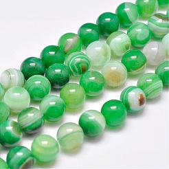 Natural Striped Agate/Banded Agate Bead Strands&nbsp;G-G962-10mm-M