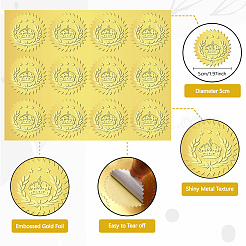 12 Sheets Self Adhesive Gold Foil Embossed Stickers&nbsp;DIY-WH0451-020