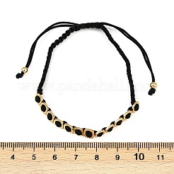 Square Brass Cotton Cord Adjustable Braided Bracelets&nbsp;BJEW-L568-05G