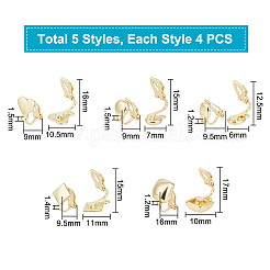 20Pcs 5 Styles Alloy Clip-on Earring Findings&nbsp;FIND-UN0002-38G