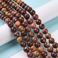 Natural Leopard Skin Jasper Beads Strands&nbsp;G-J358-05-8mm