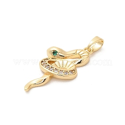 Brass Micro Pave Cubic Zirconia Pendants&nbsp;KK-C108-01F-G