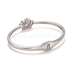 Clear Cubic Zirconia Crown Cuff Bangle&nbsp;STAS-D165-10P