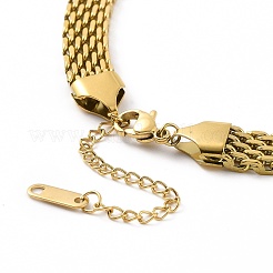 304 Stainless Steel Mesh Chain Necklace for Men Women&nbsp;NJEW-P271-02G
