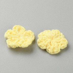 Peach Blossom Handmade Crochet Cotton Ornament Accessories&nbsp;AJEW-WH0326-53K