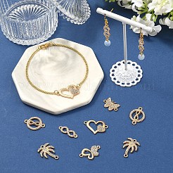 18Pcs 6 Styles Alloy Crystal Rhinestone Links Connector Charms&nbsp;ALRI-YW0001-40