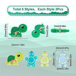 10Pcs 5 Style Silicone Beads&nbsp;SIL-SC0001-14