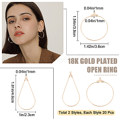 40Pcs 2 Style Brass Pendants&nbsp;KK-BBC0001-20