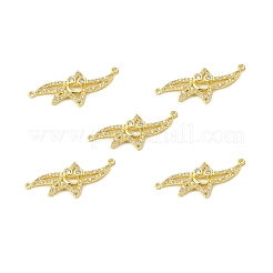 Brass Pave Clear Cubic Zirconia Connector Charms&nbsp;KK-E068-VB382
