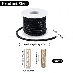 5 Yards Rhinestone Synthetic Rubber Cords&nbsp;OCOR-SP0001-33C