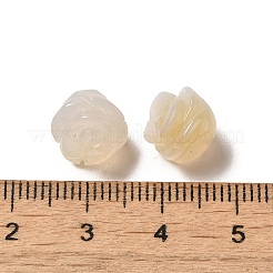 Natural Grey Agate Carved Flower Scattered Beads&nbsp;G-O156-B-35