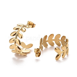 Ion Plating(IP) 304 Stainless Steel Stud Earrings for Women&nbsp;X-STAS-A057-13G