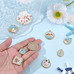 10Pcs 10 Styles 304 Stainless Steel Enamel Pendants&nbsp;STAS-SC0021-21