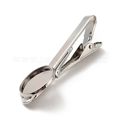 Brass Tie Bar Clips Tie Pins with Blank Cabochon Settings&nbsp;KK-A159-01P