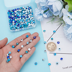 210Pcs 6 Colors Handmade Evil Eye Lampwork Beads&nbsp;LAMP-WR0001-03