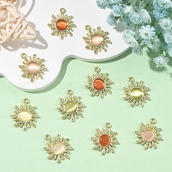 8Pcs 4 Colors Alloy Cat Eye Pendants&nbsp;FIND-YW0010-88