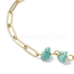 3Pcs Natural Amethyst & Rose Quartz & Synthetic Turquoise Chip Beads Link Bracelets&nbsp;BJEW-JB12530