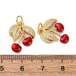 Brass Micro Pave Cubic Zirconia Pendants&nbsp;KK-D390-01G