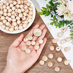 5 Sets Alphabet Undyed Wood Beads&nbsp;WOOD-OC0002-69