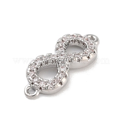 Brass Pave Clear Cubic Zirconia Infinity Connector Charms&nbsp;KK-M293-46P
