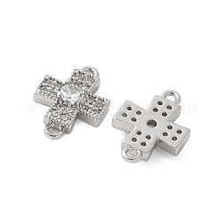 Brass Micro Pave Cubic Zirconia Connector Charms&nbsp;KK-U056-38P