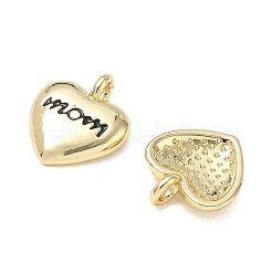 Mother's Day Brass Enamel Pendants&nbsp;KK-CBA9234-06G-02