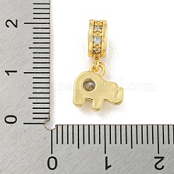 Brass Micro Pave Clear Cubic Zirconia Pendants&nbsp;KK-U007-02G-06